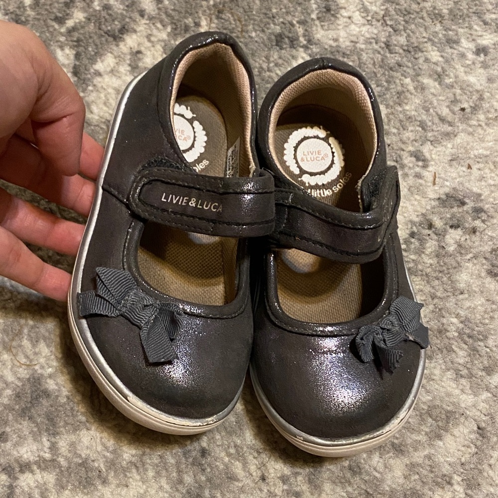 Livie & Luca silver Gray Dress Shoes with Bow